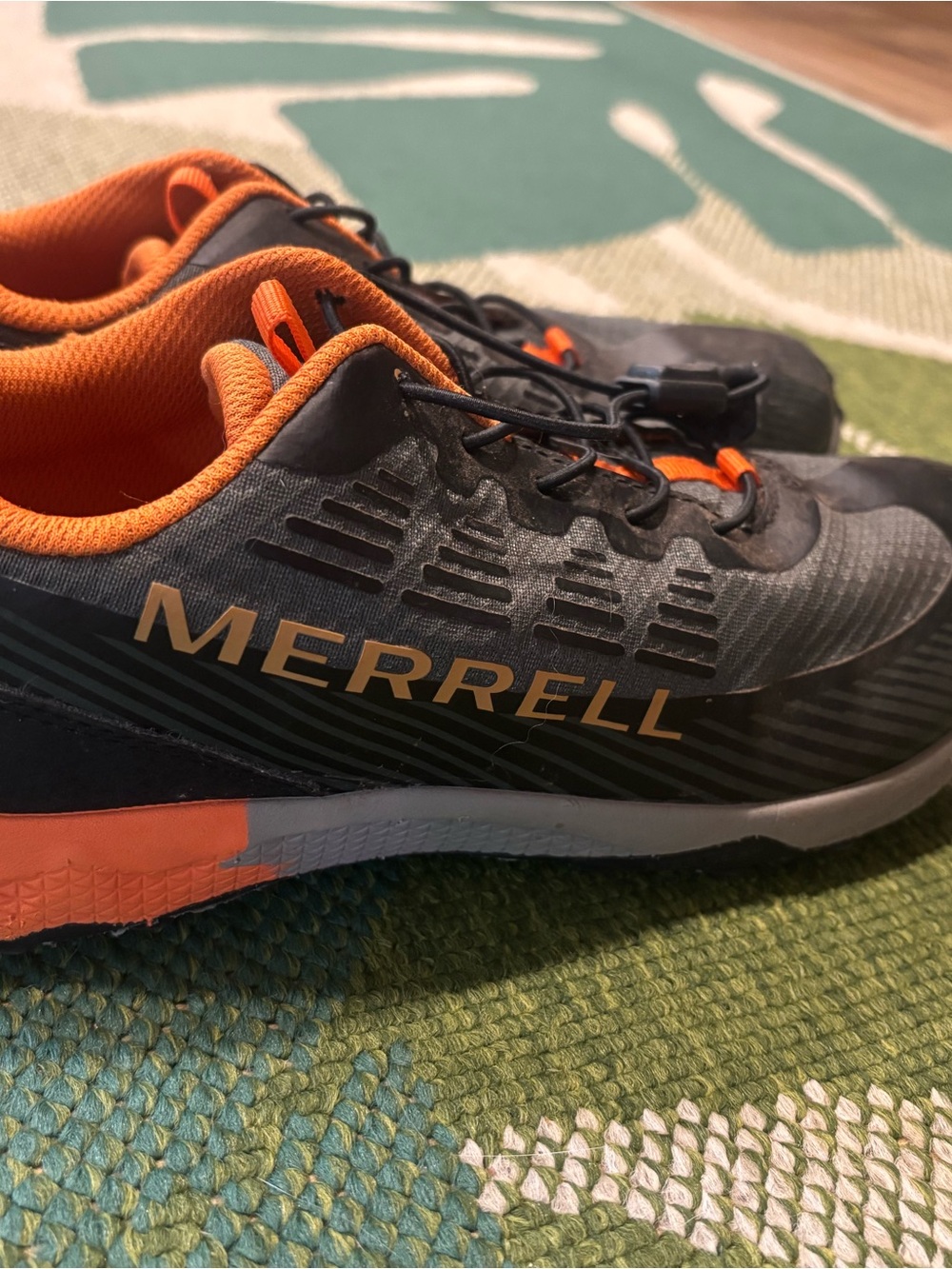 Merrell Men’s Gray and Orange Trail Running Sneakers